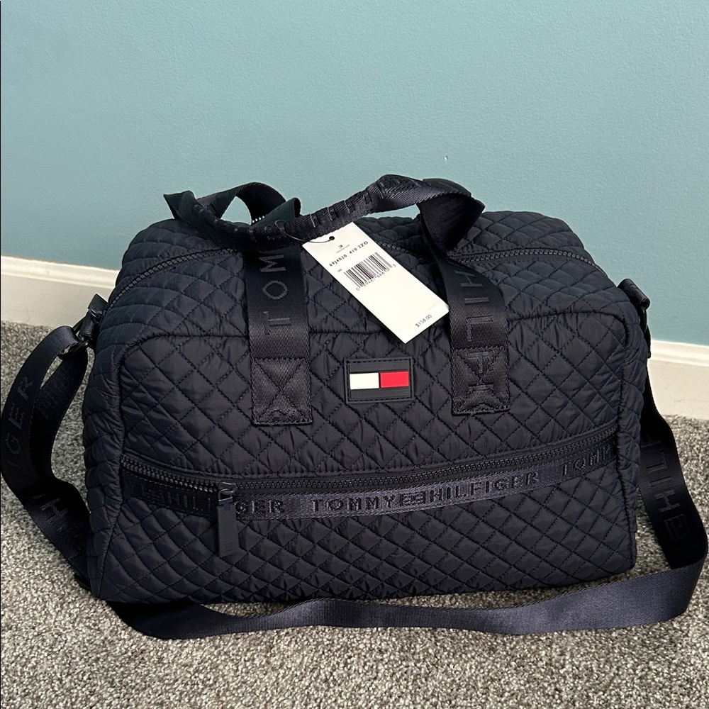 Tommy Hilfiger Quilted Navy Duffel Bag travel